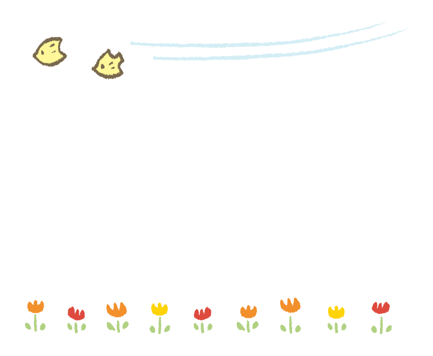 手書き風のチューリップのフレーム 飾り枠のイラスト 無料のフリー