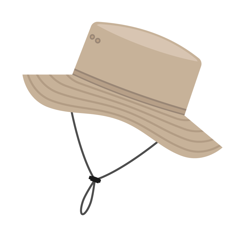アウトドア用の帽子のイラスト