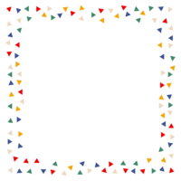 三角模様のカラフルなフレーム・飾り枠のイラスト