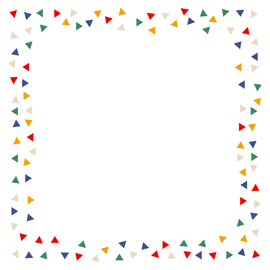 三角模様のカラフルなフレーム 飾り枠のイラスト 無料のフリー素材 イラストエイト