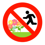 「花畑や花壇に入らないでください」のイラスト