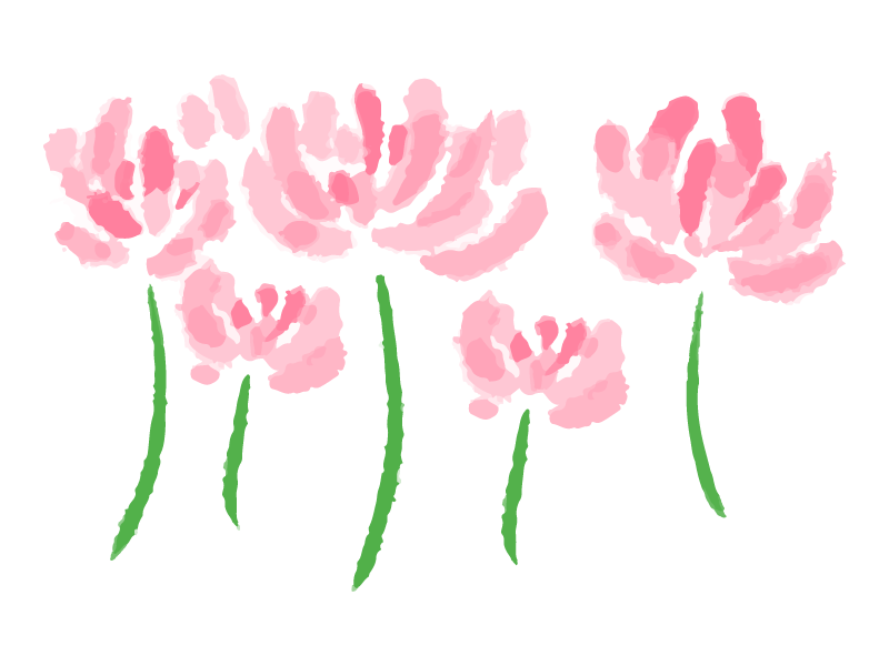 手書き風の蓮華の花のイラスト