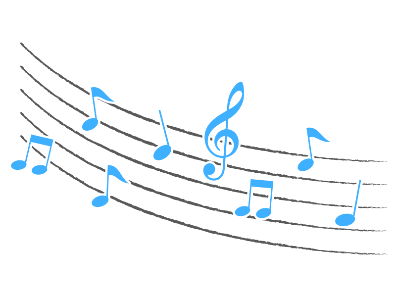 シンプルな音符と五線譜のイラスト 無料のフリー素材 イラストエイト