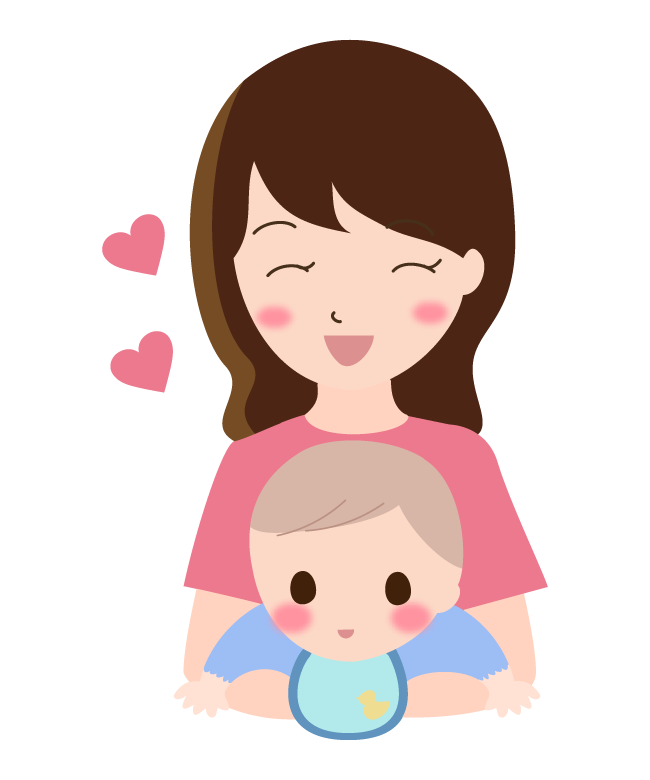笑顔のママと赤ちゃんのイラスト
