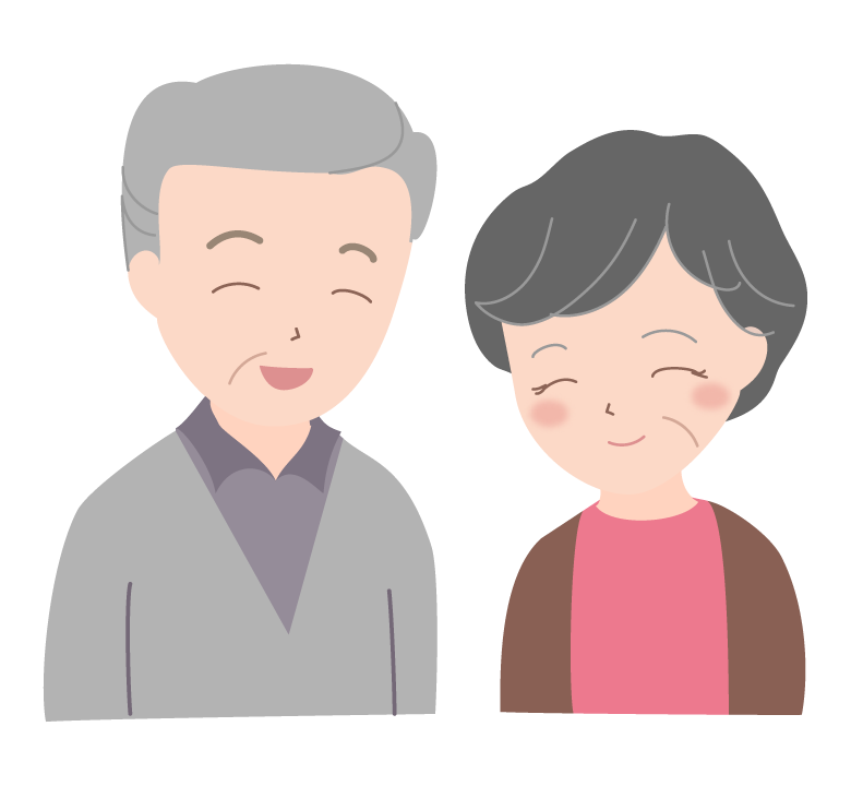 笑顔の老夫婦 シニア のイラスト 無料のフリー素材 イラストエイト