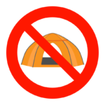 テントの設営禁止のイラスト