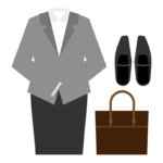 ビジネススーツやバッグ（女性用）のイラスト