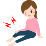 膝や関節の痛み（若い女性）のイラスト