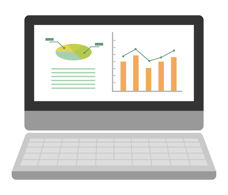 グラフデータ 資料のイラスト 無料のフリー素材 イラストエイト