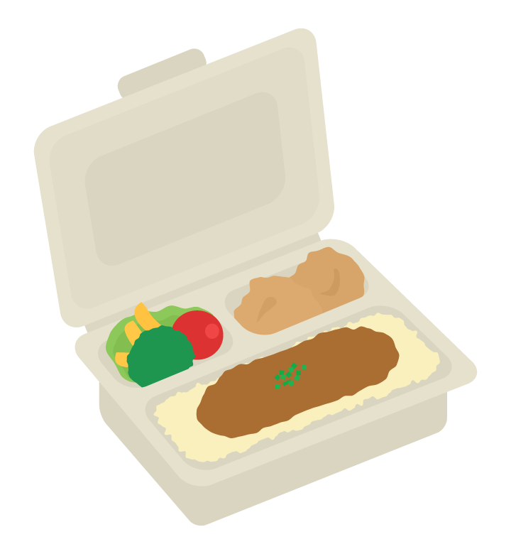 パルプモールドのカレー弁当のイラスト 無料のフリー素材 イラストエイト