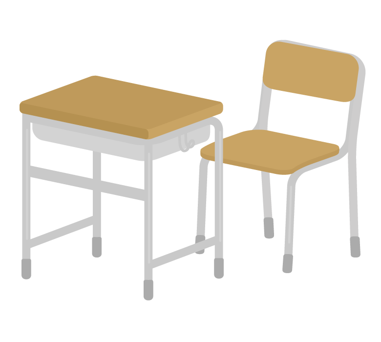 学校の机と椅子のイラスト