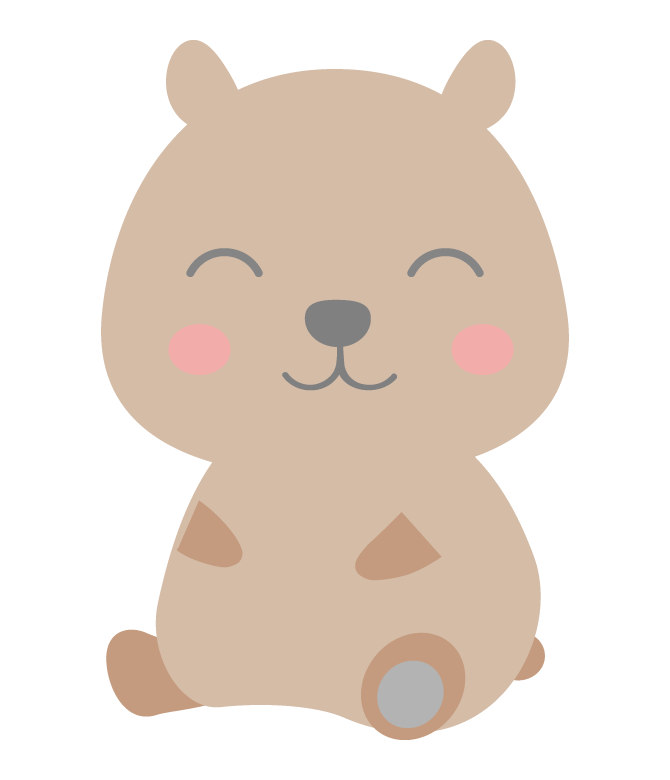 笑顔のかわいいカピバラのイラスト