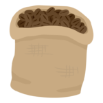 袋に入ったコーヒー豆のイラスト