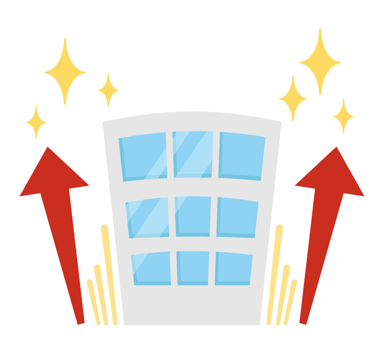 不動産価格上昇のイラスト