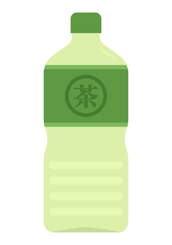 ペットボトルの緑茶（2L）のイラスト