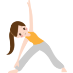エクササイズや体操をする女性のイラスト
