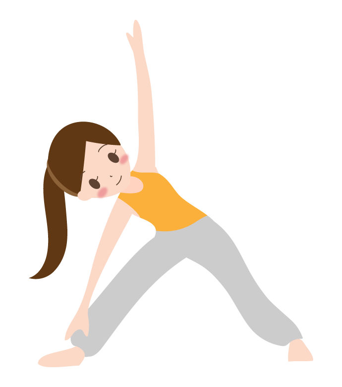 エクササイズや体操をする女性のイラスト