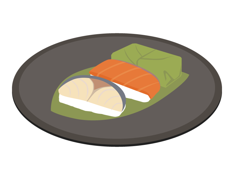柿の葉寿司のイラスト