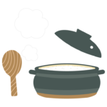 土鍋で炊いたご飯のイラスト