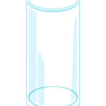 縦長の透明なグラスのイラスト