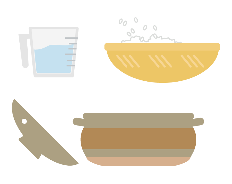 土鍋とご飯のイラスト