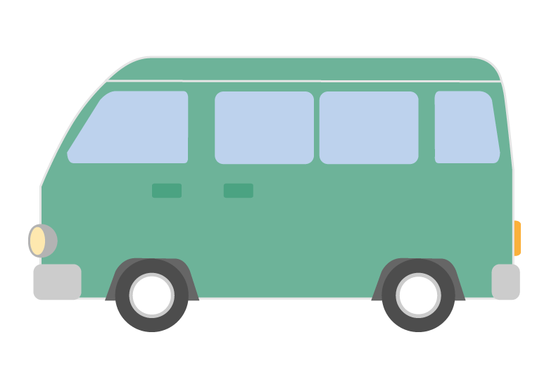 レトロなワゴン車のイラスト