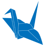 青い折り鶴のイラスト