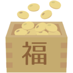 「福」の升の節分豆のイラスト