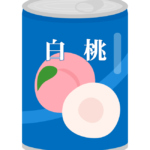 白桃の桃缶のイラスト