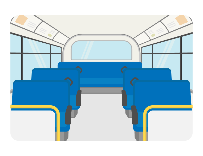路線バスの車内／座席シートのイラスト