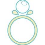 真珠（パール）の指輪のイラスト