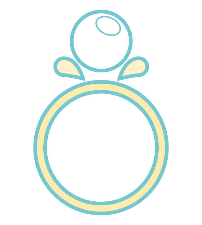 真珠（パール）の指輪のイラスト