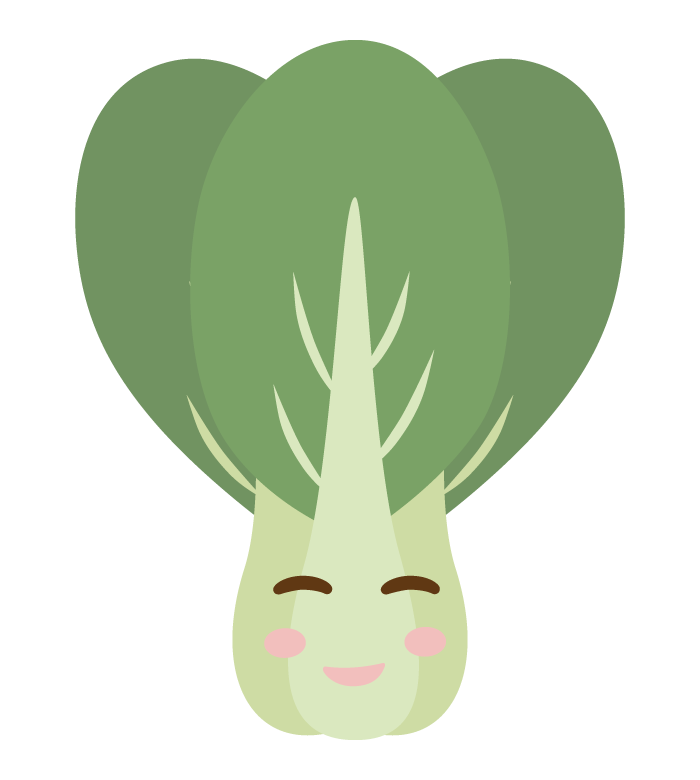 かわいい青菜のキャラクターのイラスト