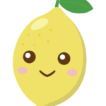 かわいいレモンのキャラクターのイラスト