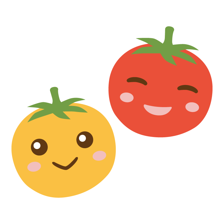かわいいミニトマトのキャラクターのイラスト