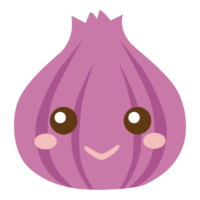 かわいい紫玉ねぎのキャラクターのイラスト