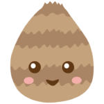 かわいい里芋のキャラクターのイラスト