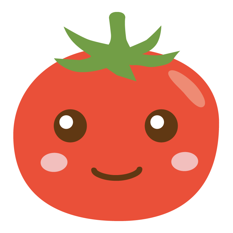 かわいいトマトのキャラクターのイラスト