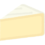 カットされたカマンベールチーズのイラスト