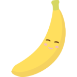 かわいいバナナのキャラクターのイラスト