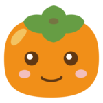 かわいい柿のキャラクターのイラスト