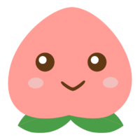 かわいい桃のキャラクターのイラスト