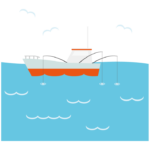 釣り／漁船のイラスト