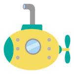 かわいい潜水艦のイラスト