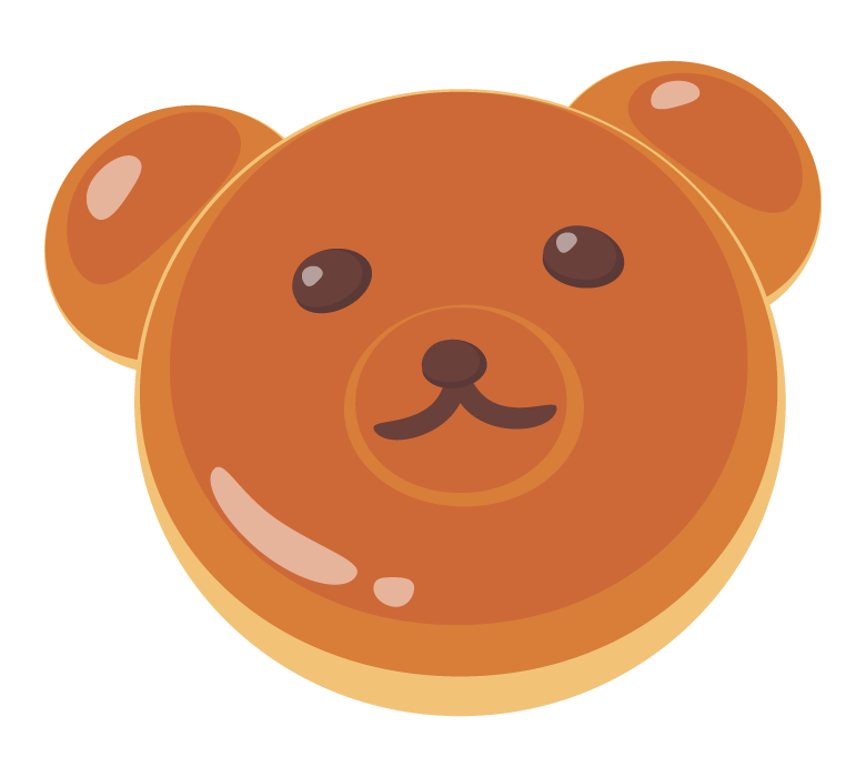 かわいいクマの動物パンのイラスト