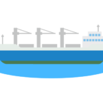 貨物船／海の物流のイラスト