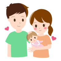 夫婦と赤ちゃんのイラスト