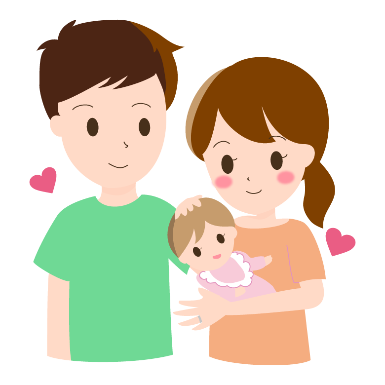 夫婦と赤ちゃんのイラスト