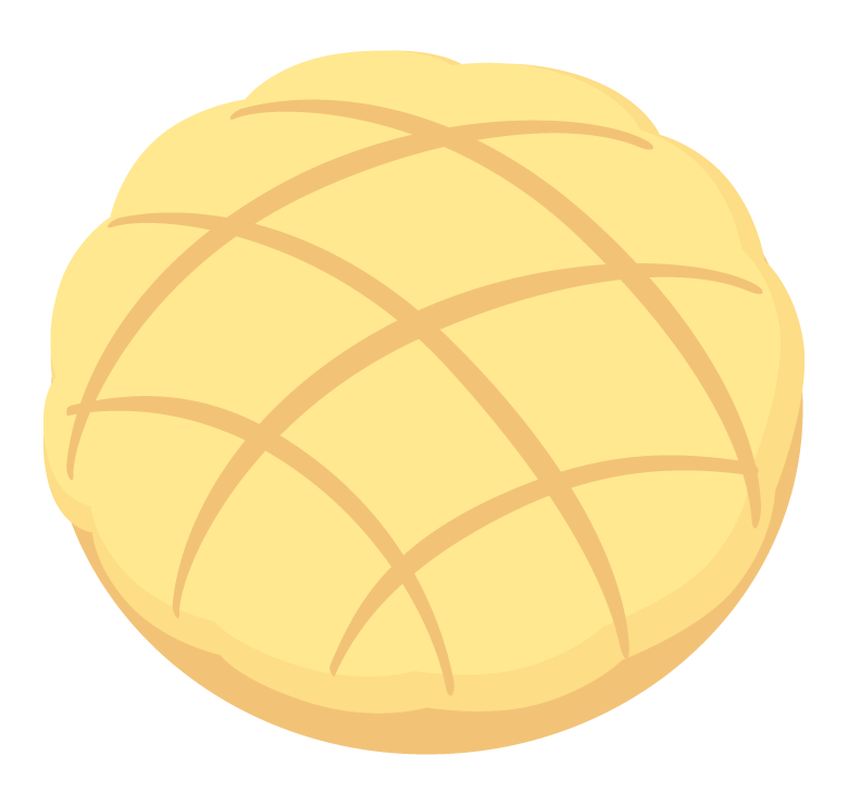 メロンパン（バター）のイラスト