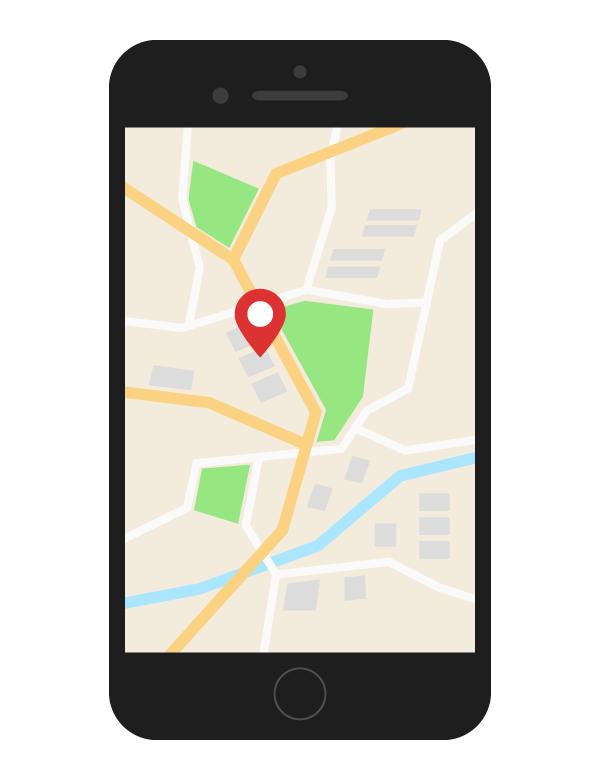 スマホの地図アプリのイラスト